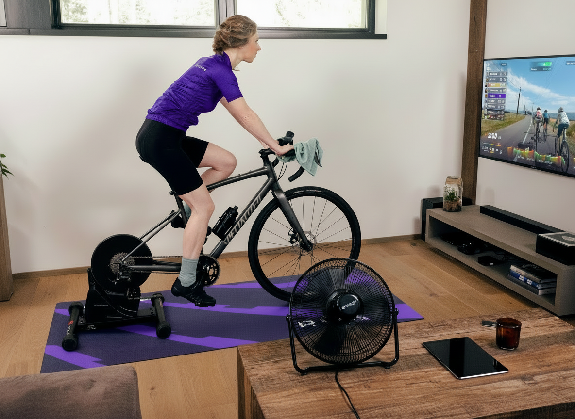 rouvy indoor cycling setup.png