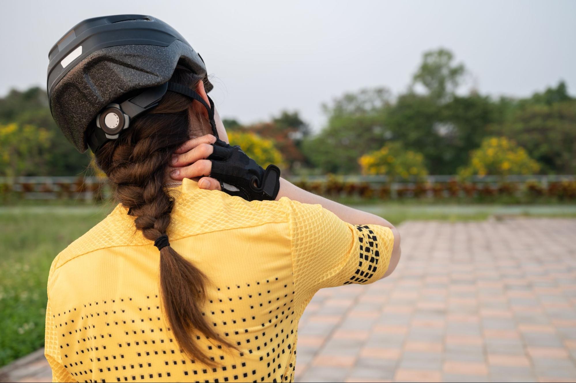 Causes of neck tension and post-ride headaches