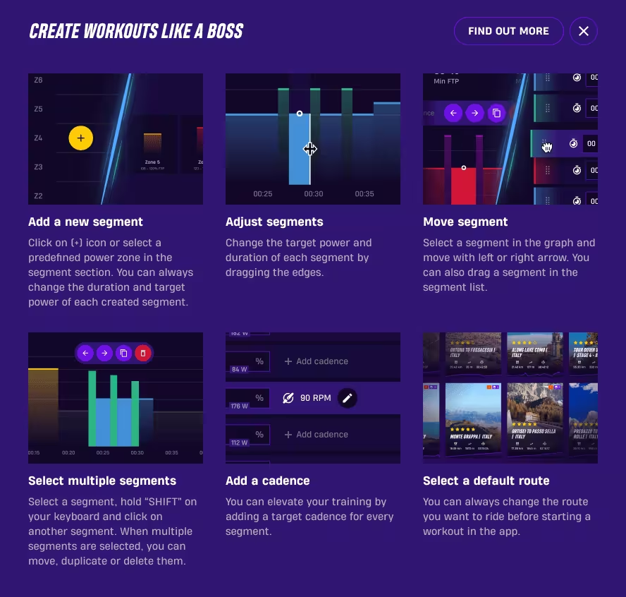 Creating a custom workout in the ROUVY Workout Creator