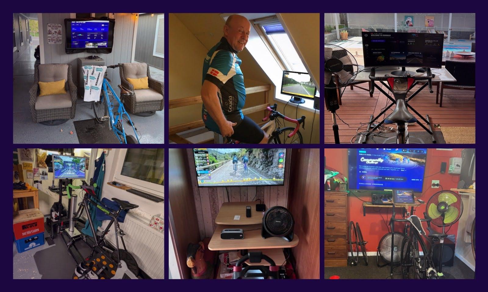 Indoor cycling setup from Rouvy users