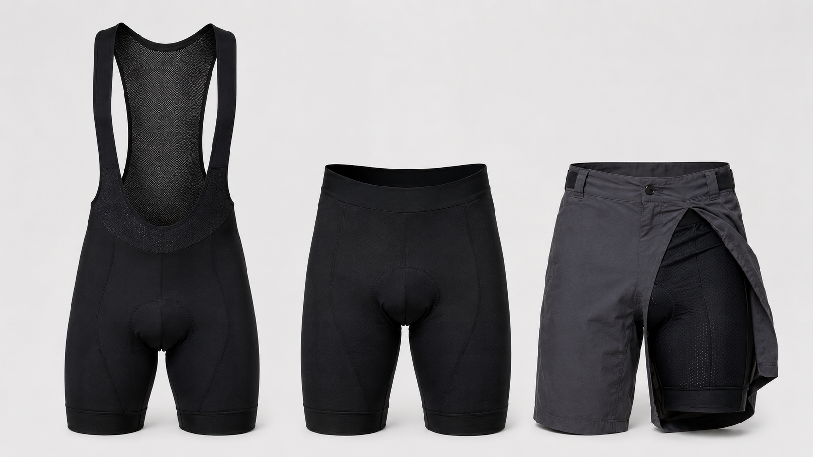 Bib shorts, waist shorts and padded liners: types of padded cycling shorts compared