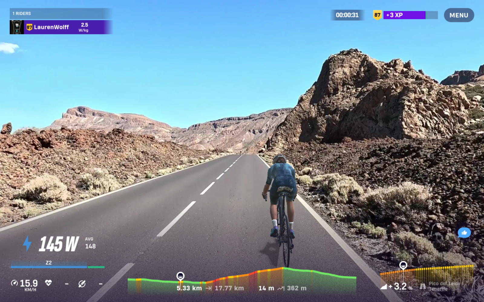 Pico del Teide’s segment on ROUVY