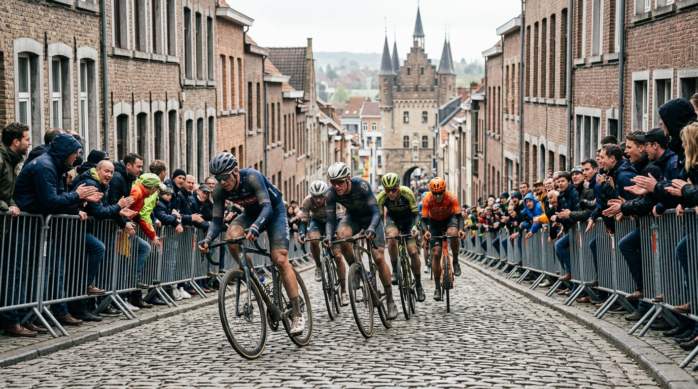 A short, steep cobbled climb in the Spring Classics