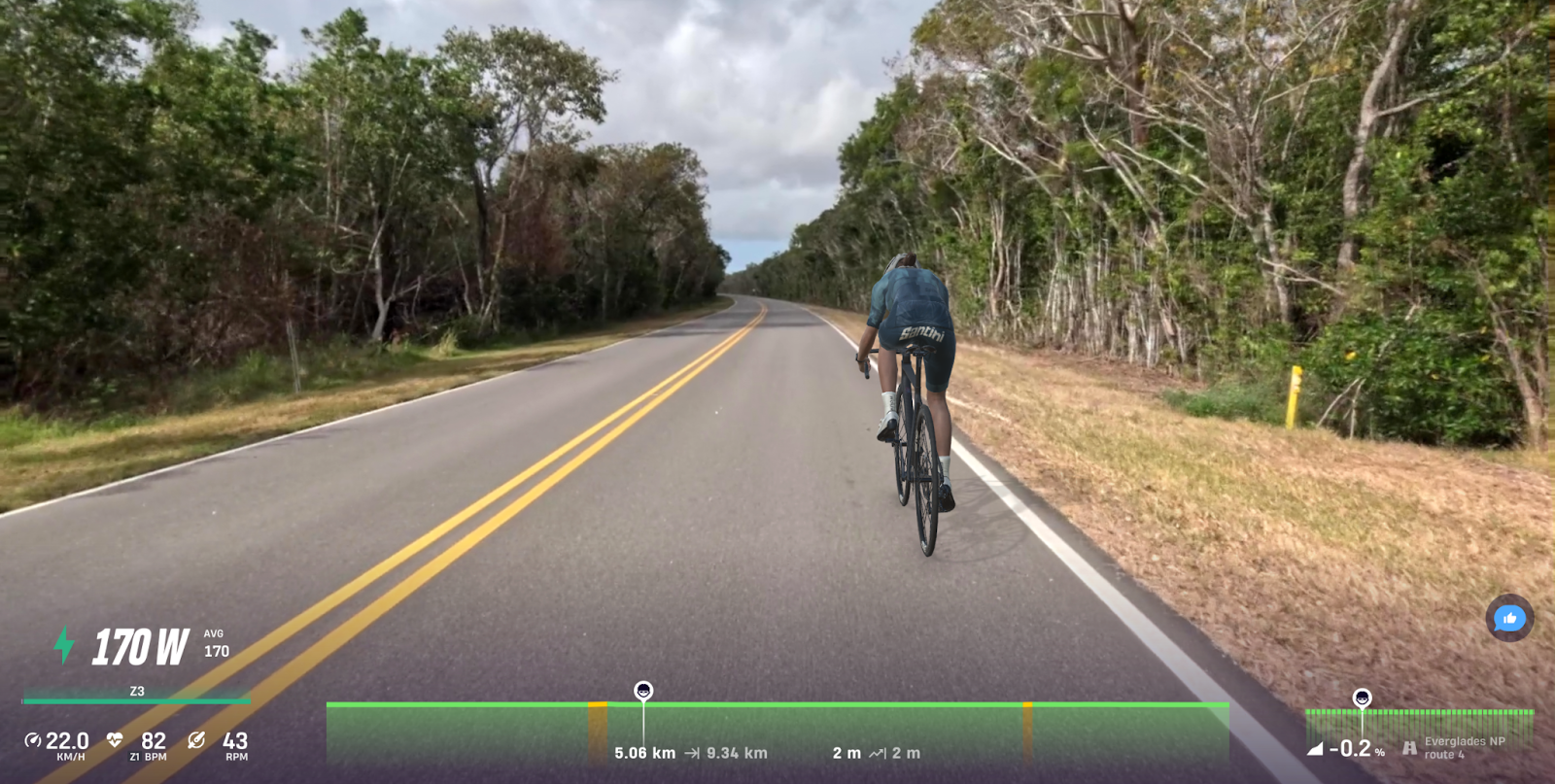 Ride the flat Flamingo Everglades route on ROUVY