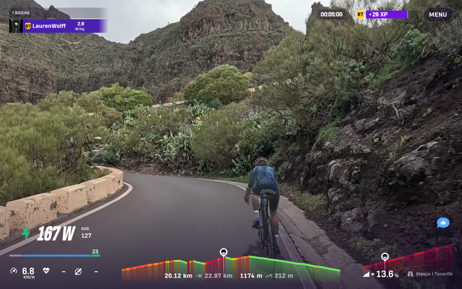 Cycling in village of Masca