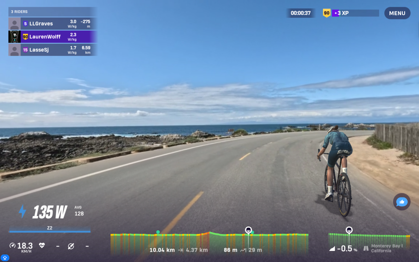 ROUVY coastal ride along Monterey Bay in California