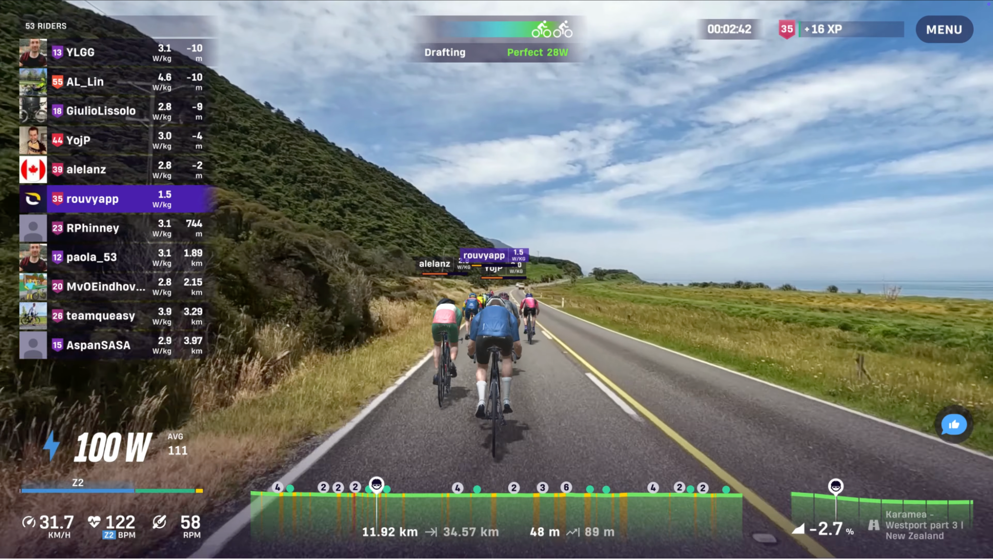 Karamea to Westport part 3, route in New Zealand on ROUVY