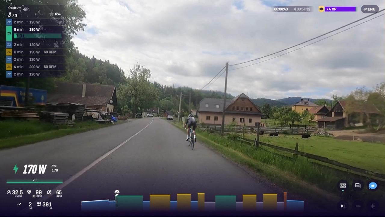 Mountain Strength low-cadence climbing workout profile in ROUVY