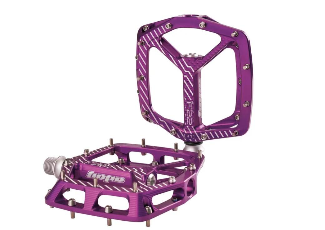Hope F22 machined premium flat pedals with a large grippy platform
