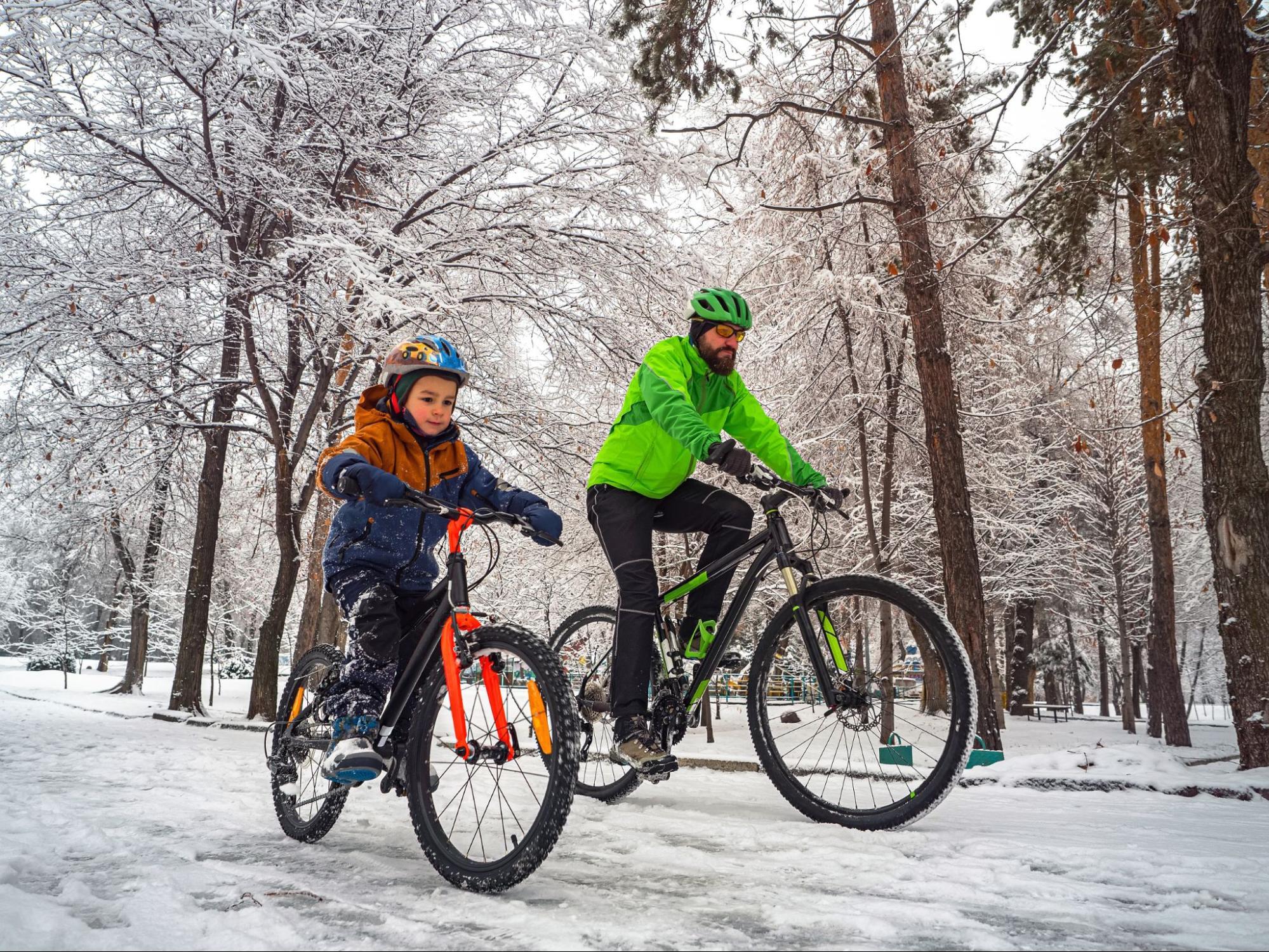 Relaxed family bike ride during an end-of-season break from structured training