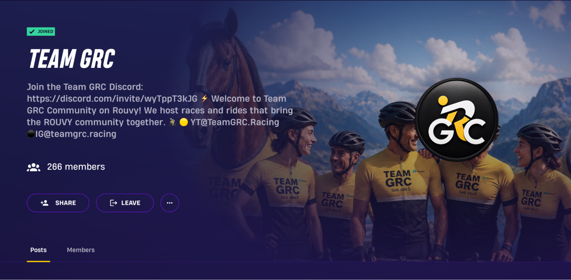 Team GRC Community on ROUVY, a group for racers of all levels