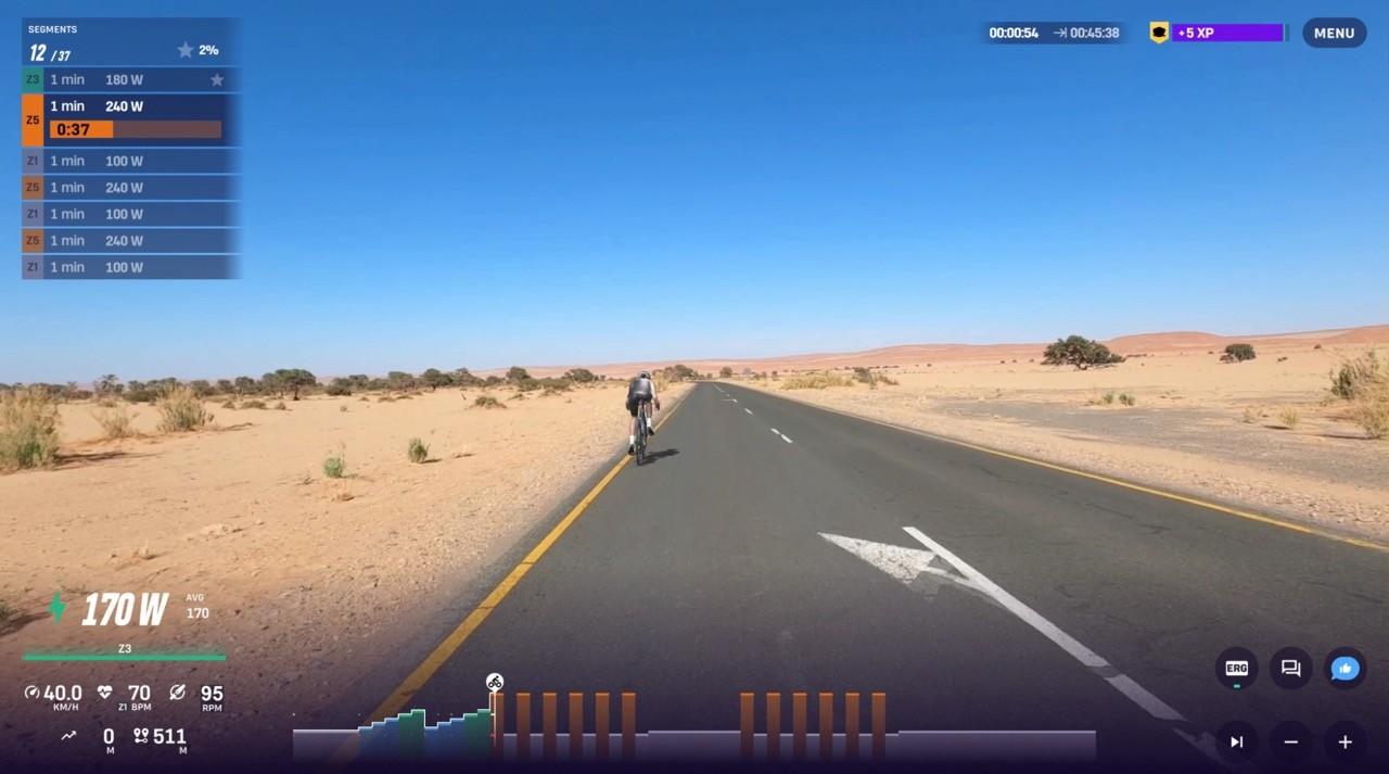 HIIT workout in the indoor cycling app ROUVY