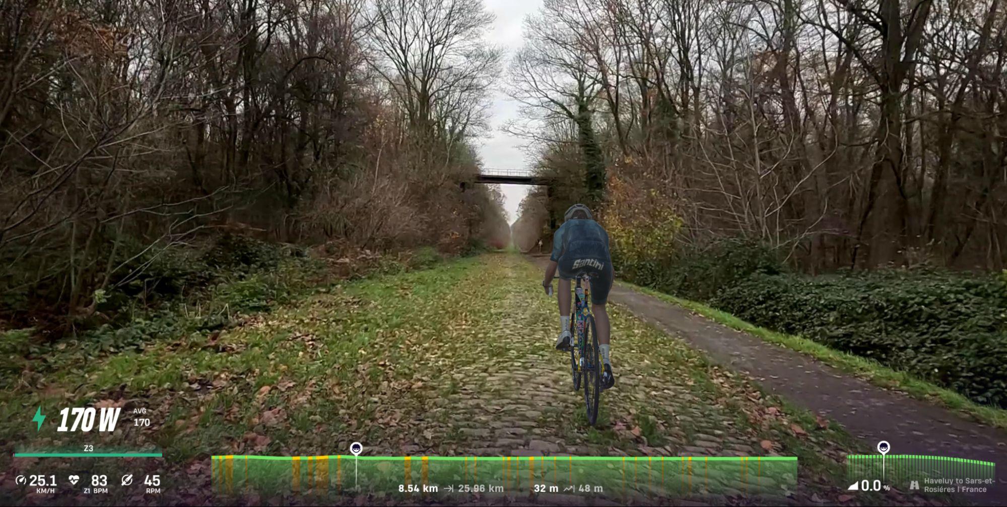 Ride the famous Trouée d’Arenberg cobbled sector from Paris-Roubaix on ROUVY.