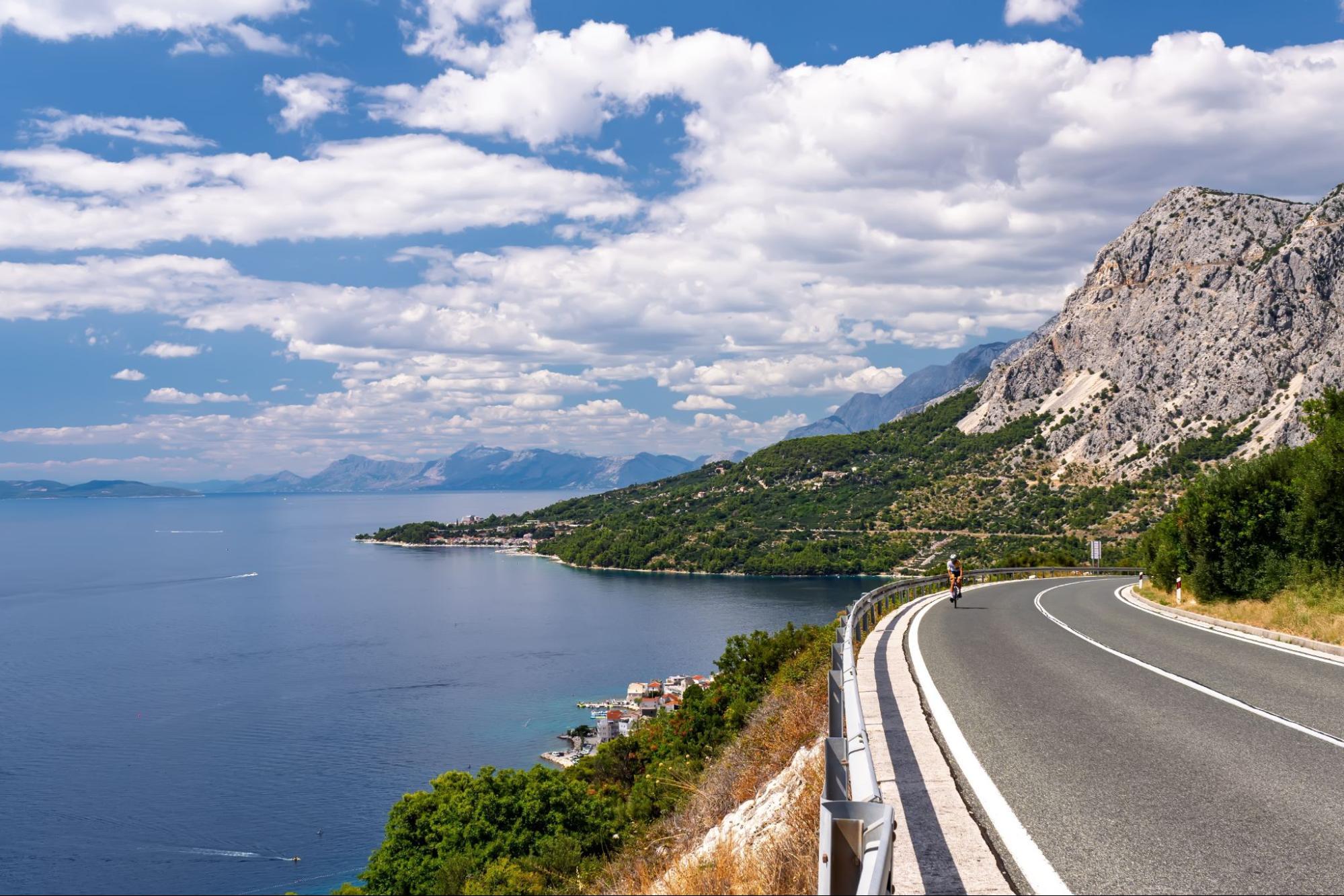 Cycling the Dalmatian coast road between the Adriatic and limestone mountains