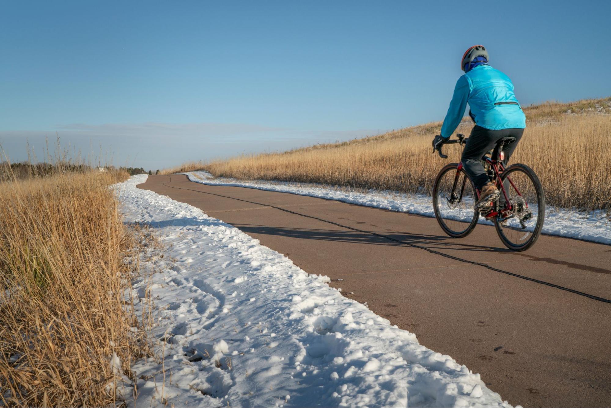 Cyclist keeping fitness through winter with a consistent maintenance plan