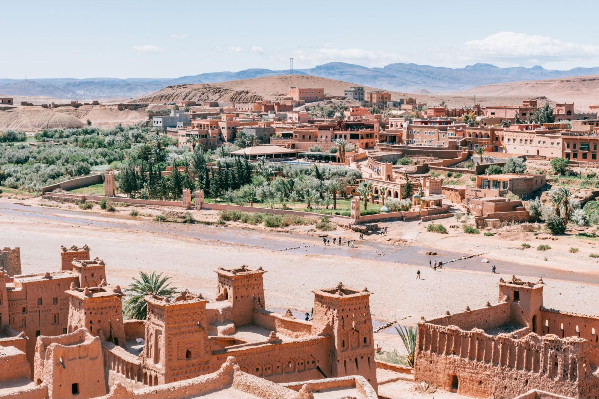 Cycling in Morocco near Aït Benhaddou