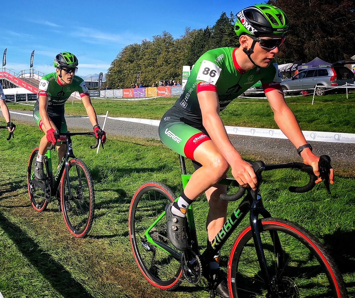 Cyclist building strength, stability and endurance to support cyclocross bike handling and power