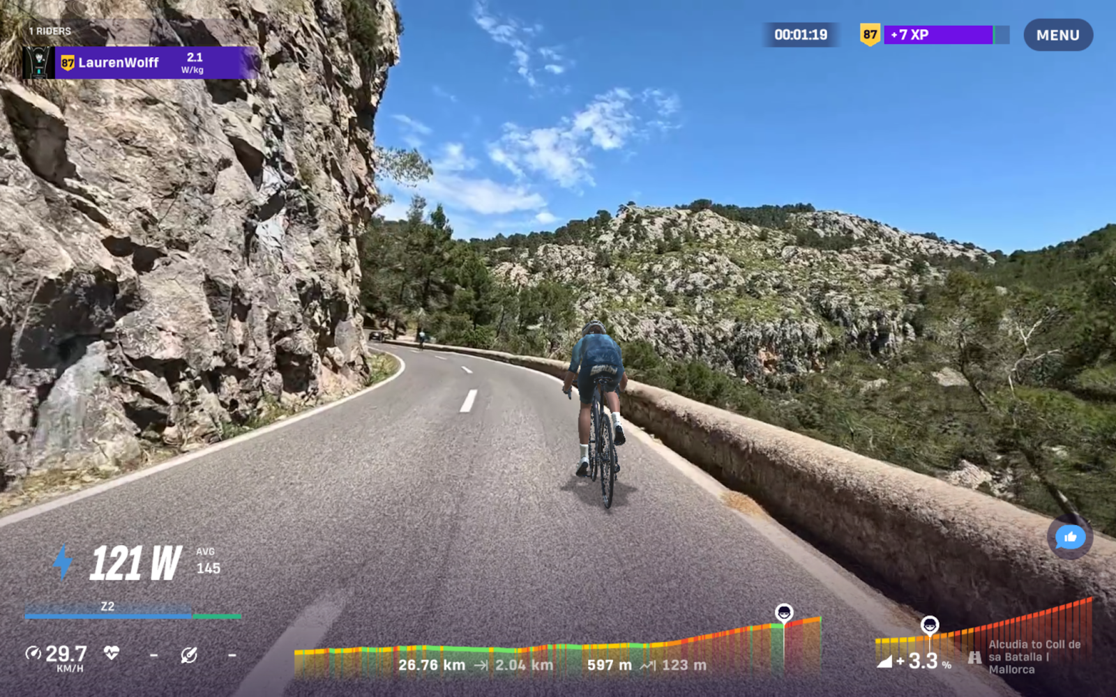 Cycling through Coll de sa Batalla in Mallorca